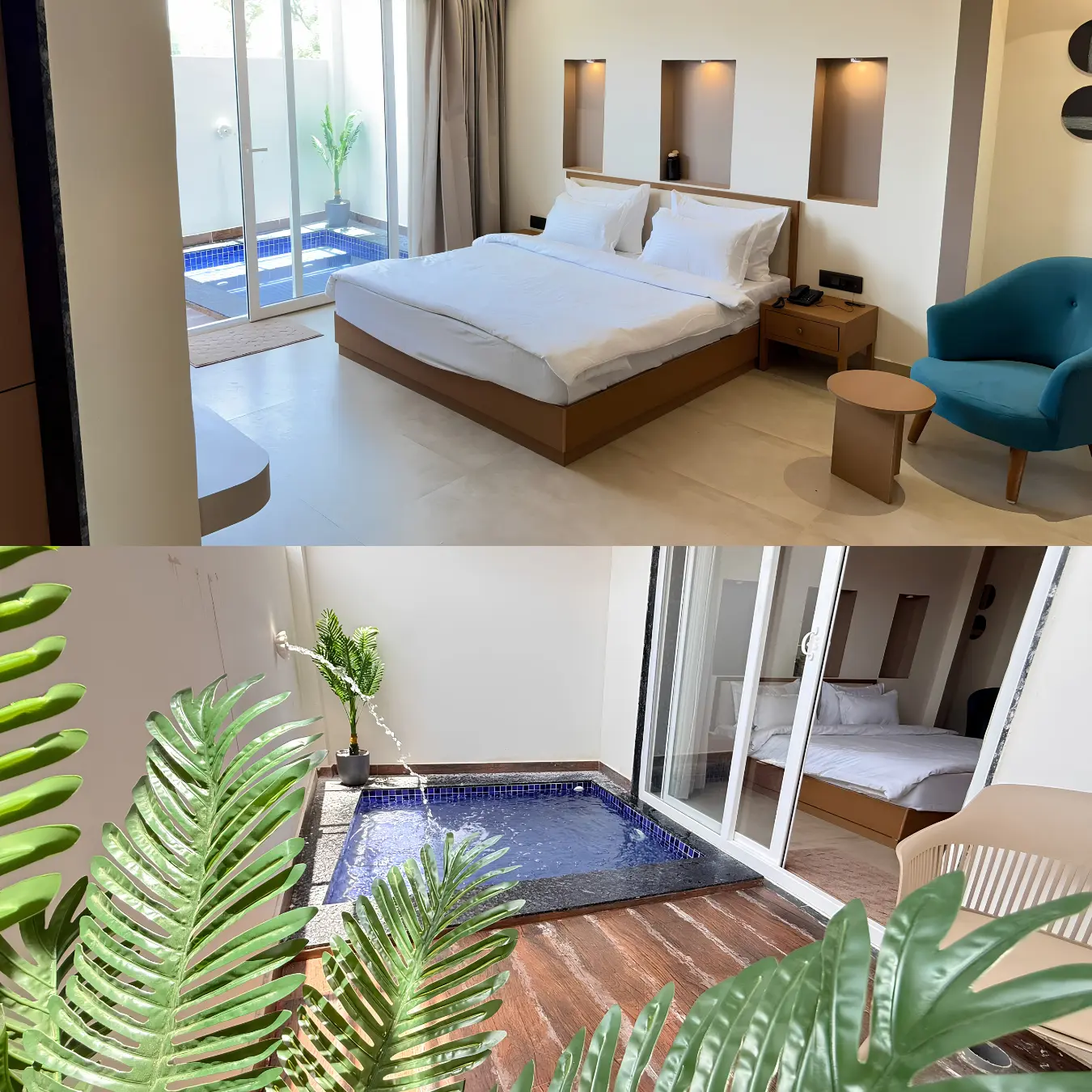 Room opening onto a private plunge pool